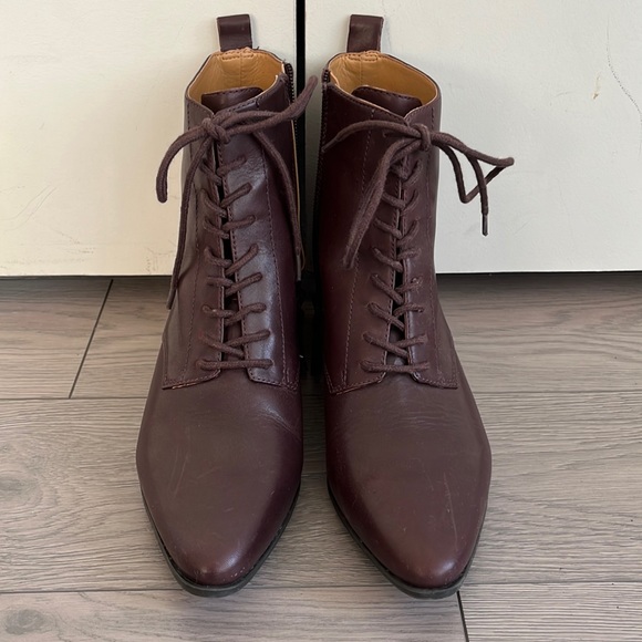 Nine West Burgundy Ankle Booties - Picture 1 of 6